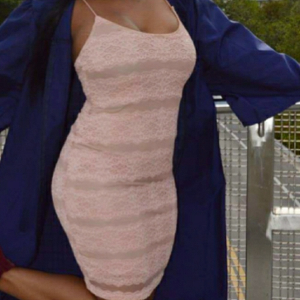 Pink lace dress